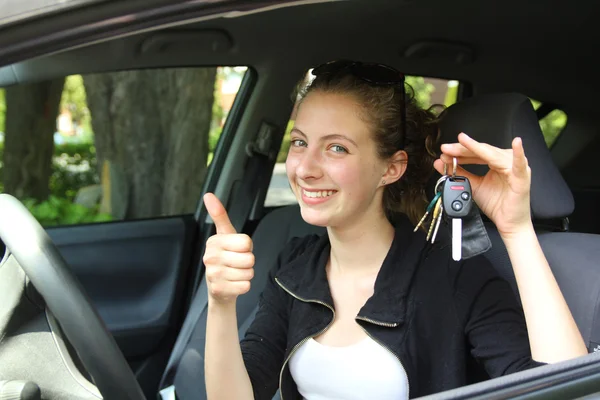 Proud teen driver — Stock Photo, Image