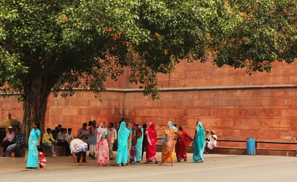 Vrouw in sari — Stockfoto