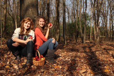 arkadaşlar elma ile