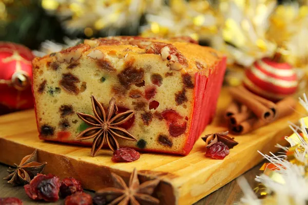 Bolo de frutas de Natal — Fotografia de Stock