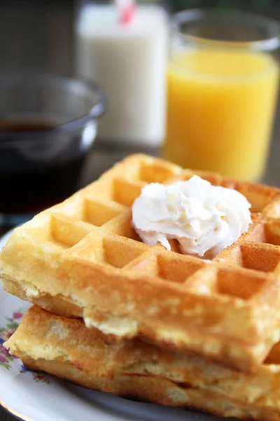 Waffles with butter — Stock Photo, Image
