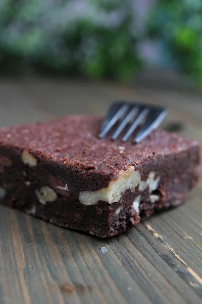 Brownie with fork — Stock Photo, Image