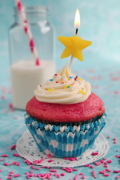 Rosa och blå cupcake — Stockfoto