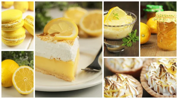 Lemon tart collage — Stock Photo, Image
