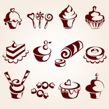 Sweet pastry set clipart