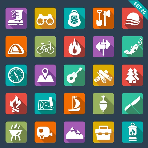 Camping icons — Stock Vector