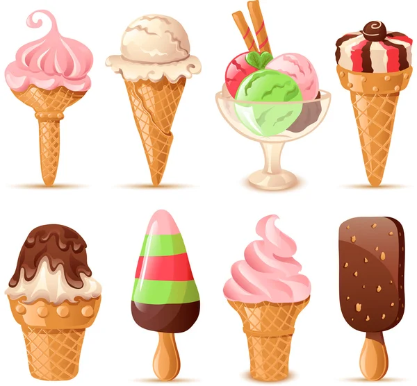 Colección de helados — Vector de stock