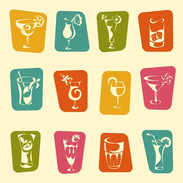 Set of drinks icons — Stock Vector