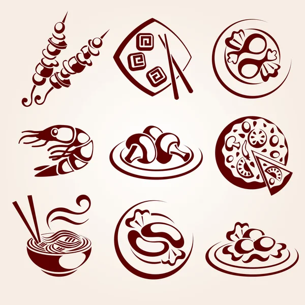 Conjunto de elementos alimenticios — Vector de stock