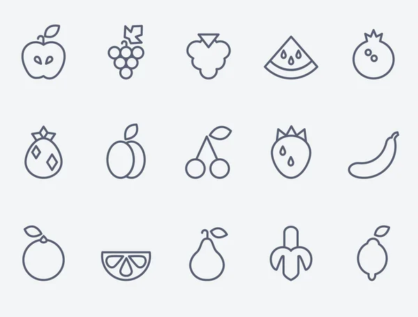 Iconos de frutas — Vector de stock