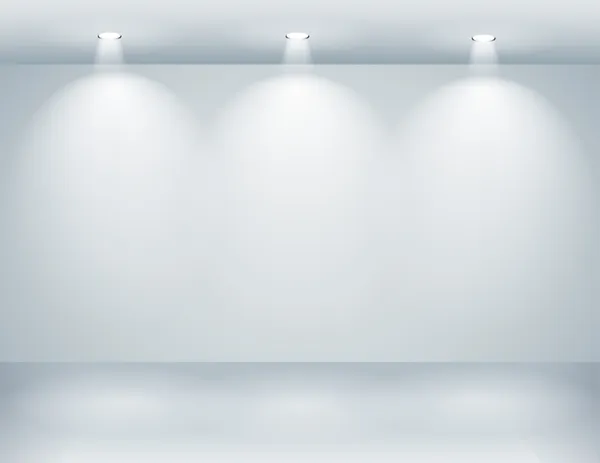 Empty wall and lights — Stock Vector