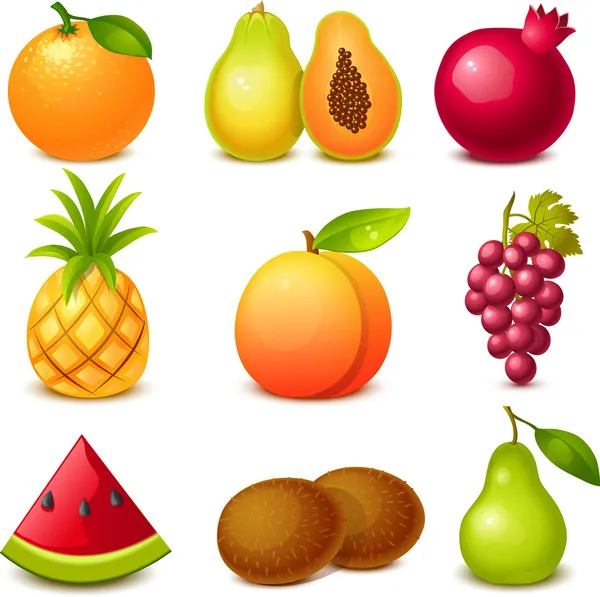 Conjunto de frutas — Vector de stock