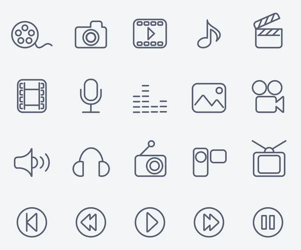 Iconos de medios — Vector de stock