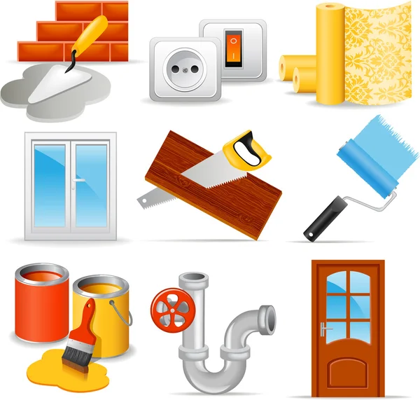 Icônes de réparation domiciliaire — Image vectorielle