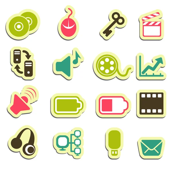 Iconos de medios — Vector de stock