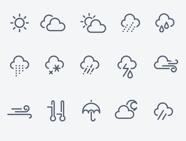 Ikony počasí — Stockový vektor