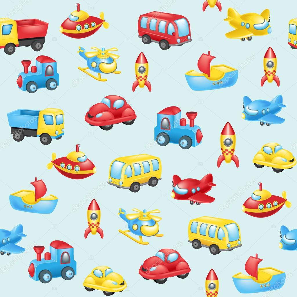 Background with cartoon transport