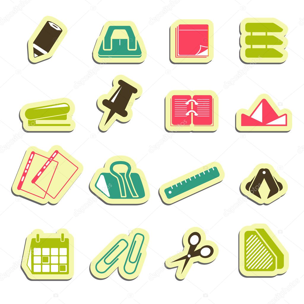 Office accessories icons