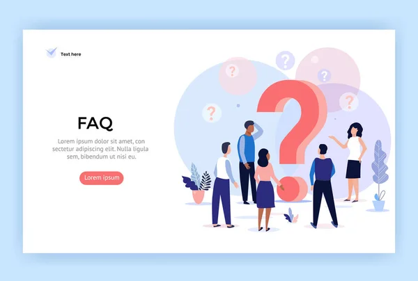 Concept Illustration Frequently Asked Questions People Question Marks Perfect Web — Stock Vector