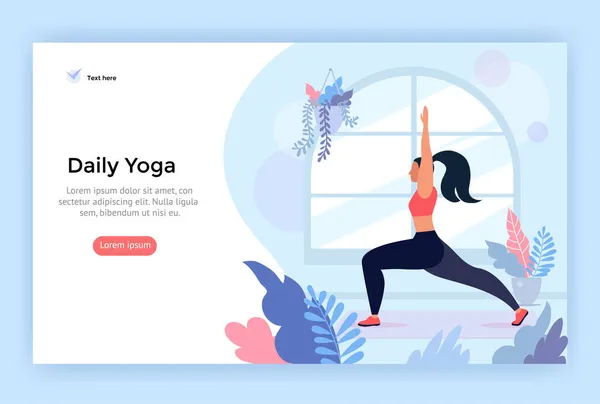 Ilustración Concepto Yoga Diario Perfecta Para Diseño Web Banner Aplicación — Vector de stock