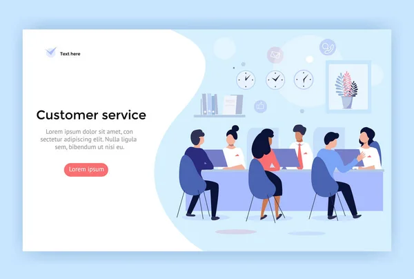 Customer Service Advising Clients Concept Illustration Perfect Web Design Banner — Stock Vector