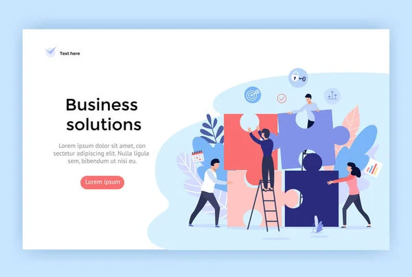 Business Solution Concept Illustration Perfect Web Design Banner Mobile App — Stock Vector