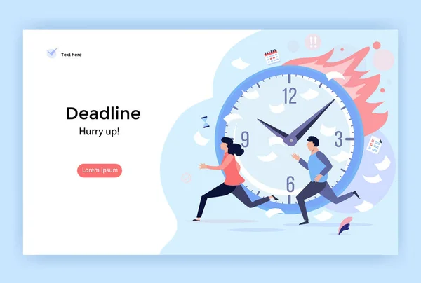 Deadline Concept Illustration Perfect Web Design Banner Mobile App Landing — Stock Vector