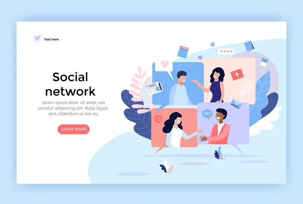 Social Network Concept Illustration Perfect Web Design Banner Mobile App Royalty Free Stock Vectors