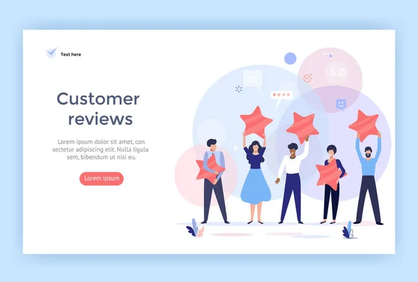 Άνθρωποι Που Κρατάνε Αστέρια Customer Reviews Concept Illustration Concept Illustration Royalty Free Διανύσματα Αρχείου