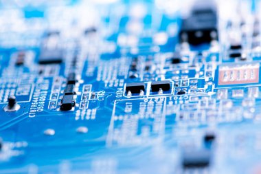 Özet olarak, anakart elektronik arkaplanı kapat. (mantık kartı, Cpu ana kartı, devre, sistem kartı, mobo)