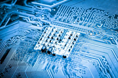 Özet olarak, anakart elektronik arkaplanı kapat. (mantık kartı, Cpu ana kartı, devre, sistem kartı, mobo)
