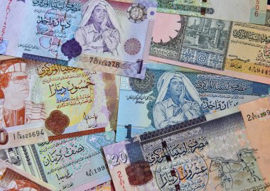 Kaddafi zamanından bazı Libya banknotları