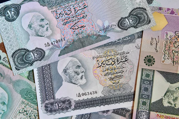 Some Libyan Banknotes Time Gaddafi — Stockfoto