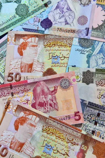 Some Libyan Banknotes Time Gaddafi — Stock Fotó