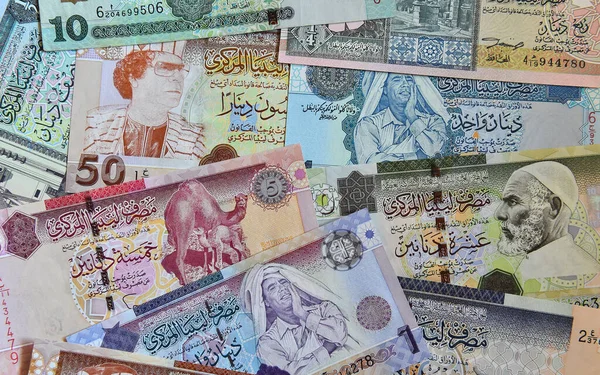 Einige Libysche Banknoten Aus Der Zeit Gaddafis — Stockfoto