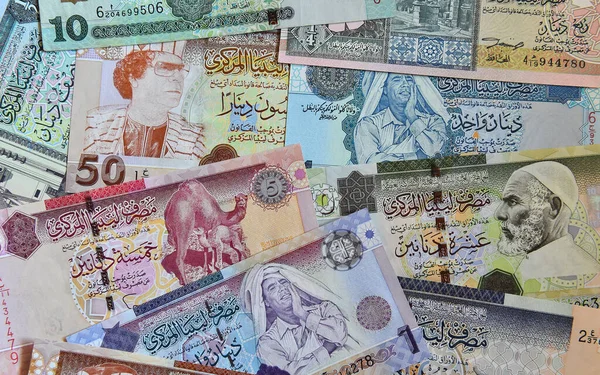 Some Libyan Banknotes Time Gaddafi — Stock Fotó