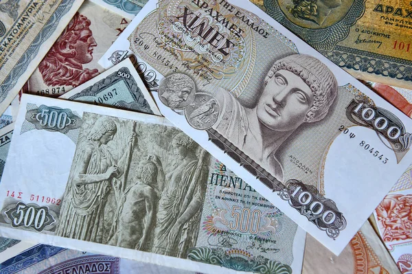 Algunos Billetes Griegos Viejos Agradables —  Fotos de Stock