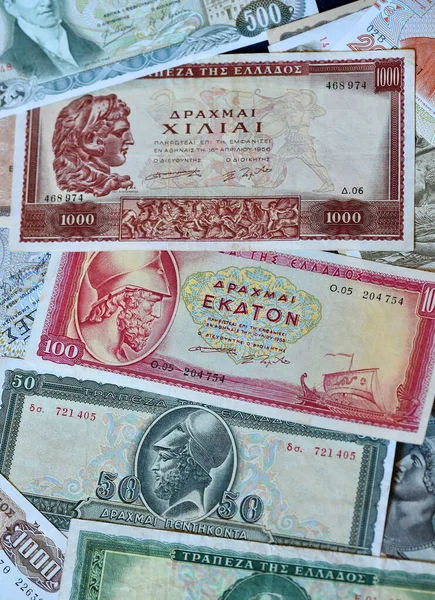 Some Nice Old Greece Banknotes — Stock Photo, Image