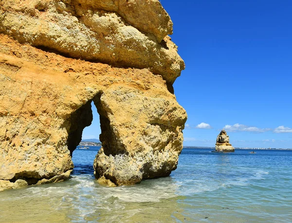 Una Bellissima Spiaggia Nell Algarve Portoghese — Foto Stock