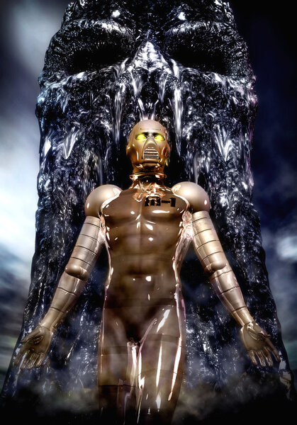 Robot prototype chromed