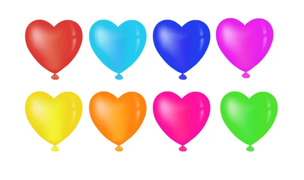 Globos en forma de corazón — Vector de stock