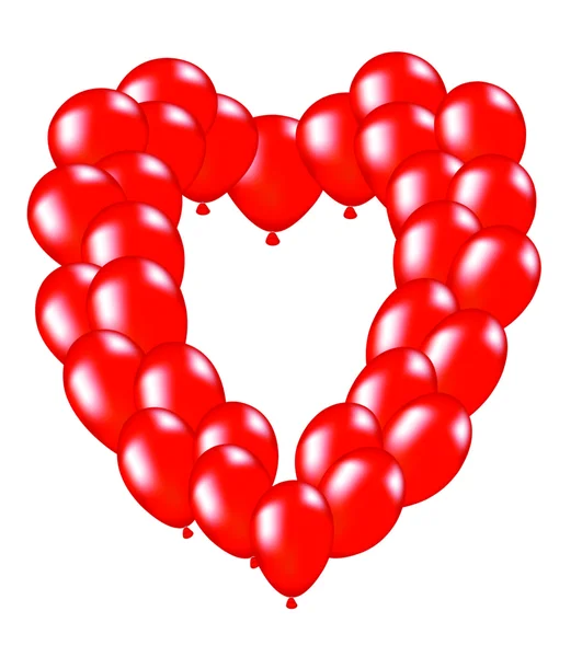 Ballonnen in de vorm van een hart — Stockvector