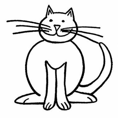 Beyaz arka planda bir kedi resmi