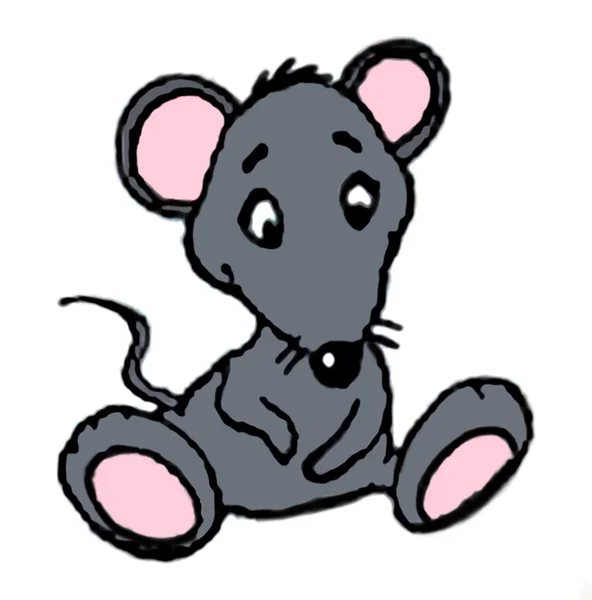 Souris sur fond blanc — Image vectorielle