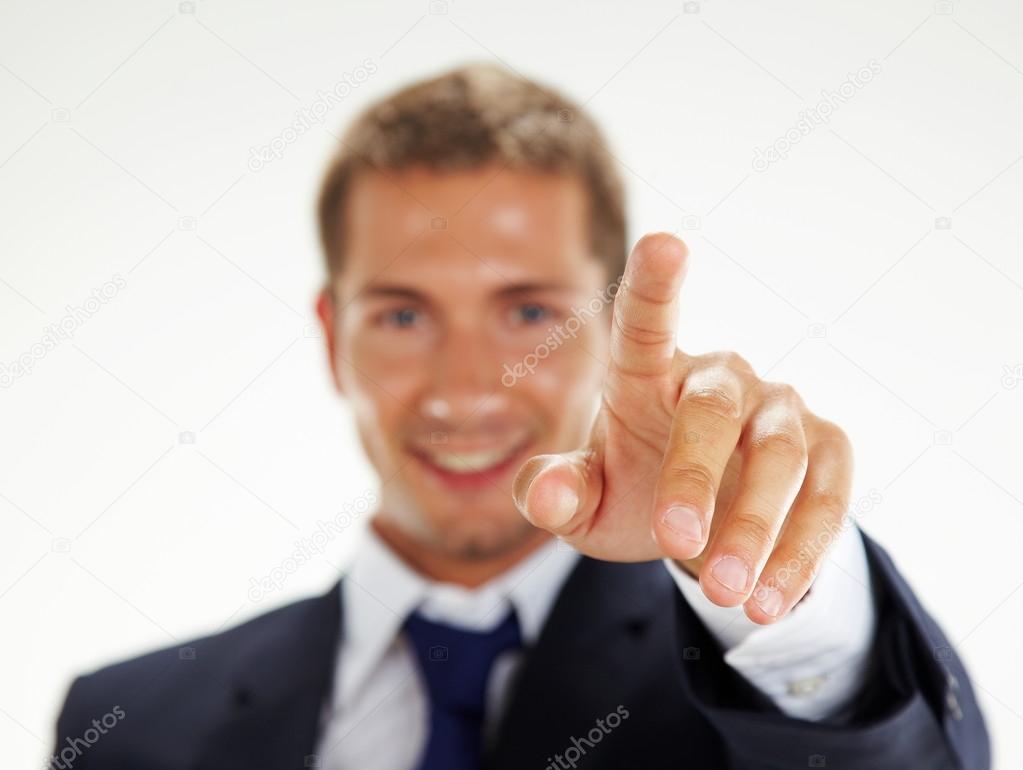 Businessman pointing at you — Stock Photo © bonninturina #12817013