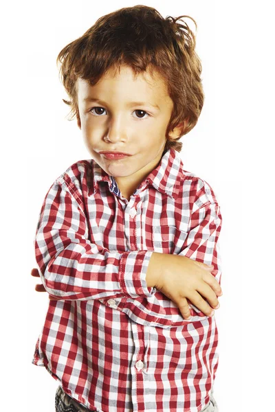 Mały chłopiec z rękami skrzyżowanymi — Zdjęcie stockowe