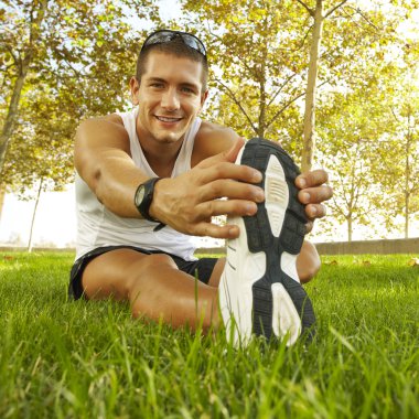 park - fitness kavramları germe spor adamı