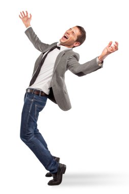 kenarlı gözlüklü genç ilginç iş adamı