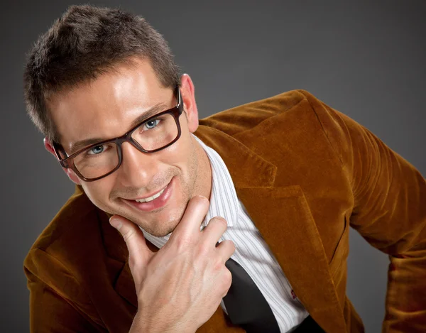 Young interesting businessman with rimmed glasses — Stock Photo, Image