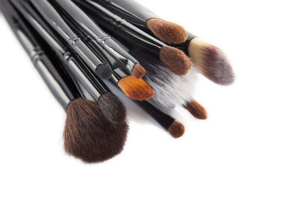 Makeup brushes on a white background — Stock Photo, Image